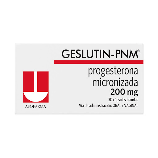 GESLUTIN PROGESTERONA 200MG CAP BLANDAS ORAL/VAG X 30